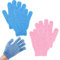 2 Paires De Gants Exfoliants, Gants De Bain Exfoliants, gant exfoliant corps, Gants De Bain à Cinq Doigts Pour Hommes, Femmes, Enfants Pour Exfoliation/Douche/Baignoire/Spa/Massage (2 Couleurs)