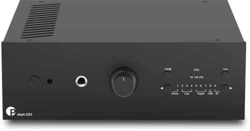Pro-Ject MaiA DS3, leistungsstarker Stereo-Vollverstärker mit Bluetooth 5.0 aptX HD, Kopfhörerausgang, Phono-in, USB (Schwarz)