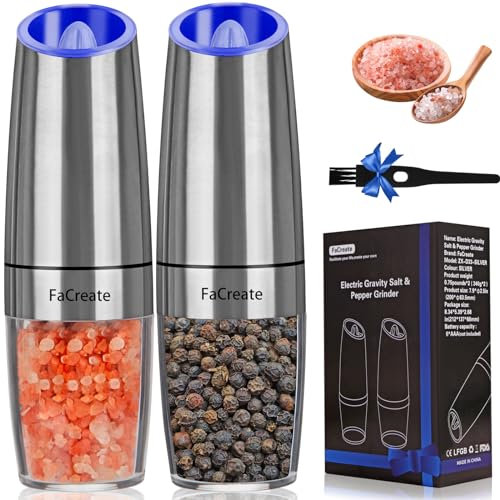 Gravity electric salt and pepper grinder (silver)