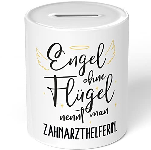 JUNIWORDS Spardose Sparbüchse, Engel ohne Flügel nennt Man Zahnarzthelferin (5189901)