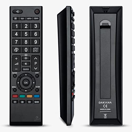 Dakana Fernbedienung für Toshiba CT-90326 CT-90380 CT-90386 CT-90325 CT-90351 CT-90329 CT-90436 CT-90336 vorkonfiguriert und sofort einsatzbereit