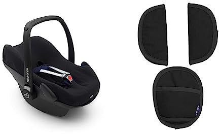 Dooky Seat Cover for Baby Seat & Car Seats (Universal Size Suitable for 3 and 5 Point Belt System Car Seat), 0+ years, Black Universal Harness Pads - Black