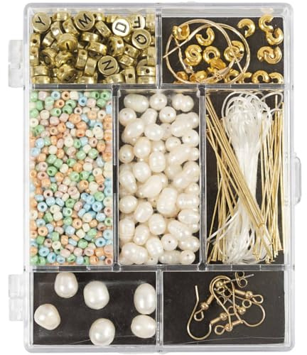 Creativ Craft Mix Schmuck, gedeckte Farben, Süßwasserperlen, 1 Packung