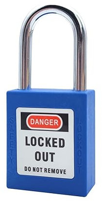 NEWNANCandados De Seguridad Diferentes Con Llave De 38 Mm X 6 Mm, Candado De Seguridad Industrial De Haz Corto LOTO,Azul