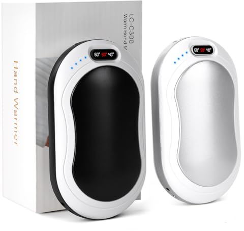 Flintronic Chauffe-Main Rechargeable,10000mAh Powerbank Chaufferette Main Reutilisable, Chaufferette Main USB Électrique Portable, Chaufferette de Poche Chauffe Mains électrique Double Face