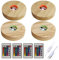 Lot de 4 veilleuses en bois, 16 couleurs, base de lampe USB pour cristaux, verre, résine, art, lumières LED colorées avec télécommande (ronde)