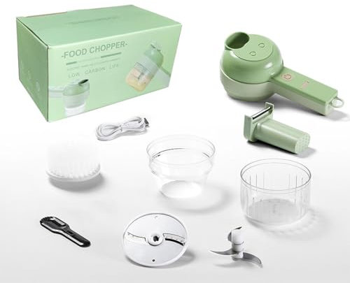 OLiWia Hachoir électrique multifonction 4 en 1 pour légumes et ail
