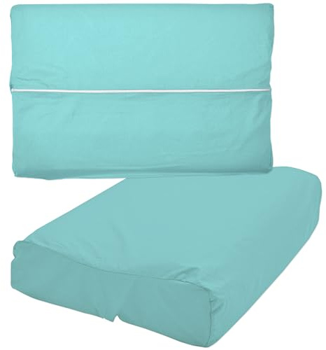 Nackenkissen Bezug 30x50 cm Türkis Gesundheitskissen Überzug | Baumwolle Gesundheitskissen Vollschutzbezug mit Reißverschluss, Überzug für Nackenstützkissen, Universalbezug, Kissenhülle