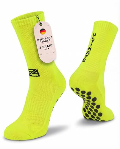 as ULTIMATE Football Socks & Grip Socks 3er Pack – Fußball-Socken Herren mit 6 Monate Anti-Loch Garantie – Antirutschsocken, rutschfeste Socken, blasenfrei & Grip Socken Fussball – Sport Socken Set
