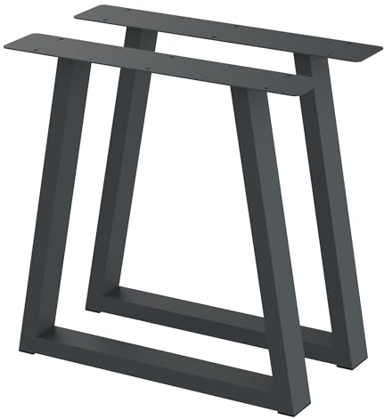 BK Styl 2 Stück Tischbeine aus Metall V-Form | Tischgestell aus 80x40mm Profilen | Tischkufen Tischfüße Möbelbeine für Schreibtische & Esstische I Stahl Pulverbeschichtet I DIY (715x720mm Anthracit)