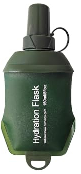 ZESION Grüne weiche Thermosflasche, TPU, faltbar, für Trinkrucksäcke/Laufwesten, Laufen, Wandern, Radfahren, Faltflasche, 150 ml