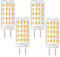 JSVSAL Paquete de 4 bombillas LED GY6.35 no regulables, T4 JC tipo GY6.35/G6.35 base de dos pines, CA 200-230V, 5W equivalente a 40-50W G6.35/GY6.35 reemplazo halógeno (blanco suave-3000K)