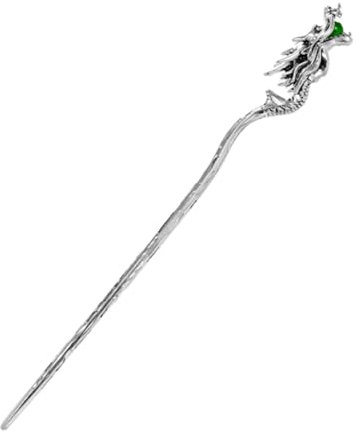 Lurrose Hair Stick Dragon Hair Pin Chinese Women Chopstick Vintage Stying Pin for Diy Accessory (Silver)