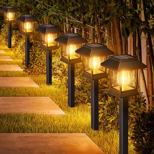 nipify Lampe Solaire Exterieur Jardin 6 Pièces, Lumiere Solaire avec Étanche, Eclairage Extérieur Blanc Chaud, Spot Solaire Extérieur Décoration Pour Chemins Terrasse Pelouse Patio Allée