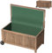 TANGZON 207L Wood Deck Box, Fir Wood Patio Storage Bench with Removable Waterproof PE Liner, Outdoor Storage Box with Wheels for Tools, Toys, Pillows and Sports Equipment