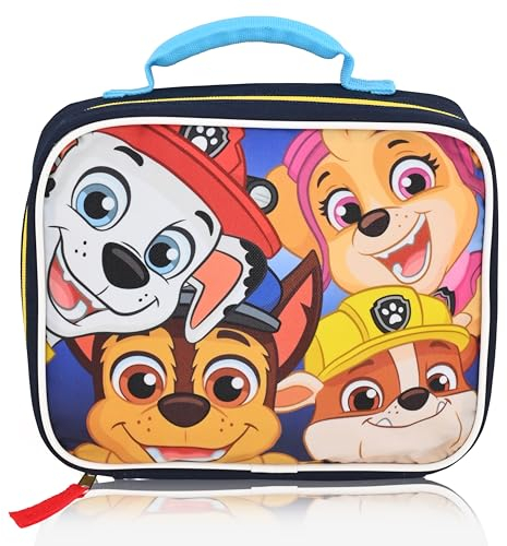 Fast Forward Paw Patrol Chase, Marshall, Rubble und Skye Lunchbox für Kinder | Isolierte Lunchtasche Lunchbox für Jungen, Mädchen, Unisex | Paw Patrol Blau Wiederverwendbare Lunchbox