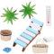Ockyunoo Miniatur Deko Sauna Zubehör Set, Wellness Deko, Mini Liegestuhl Deko Klein, Geschenkidee für Wellness Gutscheine und Geldgeschenk, Freunde und Familie!