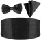 Herren Fliege Set Mit Einstecktuch Und Kummerbund - Verstellbare Schwarze Fliege Für Anzug Und Abendkleid - Verschiedene Größen Und Farben Aus Seide