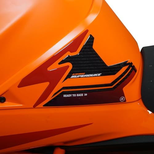 labelbike 3D Motorrad Aufkleber kompatibel mit KTM | 1390 Super Duke R 2024, Seitenschutz aus Kunstharz, kratzfest, Zierleiste, Rot