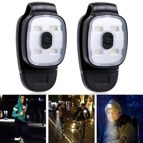GOMETY 2 pack LED Clip Lampe, Stirnlampe LED USB Wiederaufladbar, 3 Modi Lauflicht LED Kleinstirnlampe, Kleinstirnlampe Kinder Wasserdicht für Camping, Wandern, Schulranzen, Rucksack und Jogging