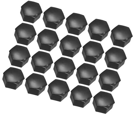 ACROPIX 20pcs 21mm Wheel Lock Lug Bolt Nut Cover Caps Center Cover Bolt Locking Caps with Clip Tool Set Replacement for Tesla Model 3 Y S Bright Black Car Parts