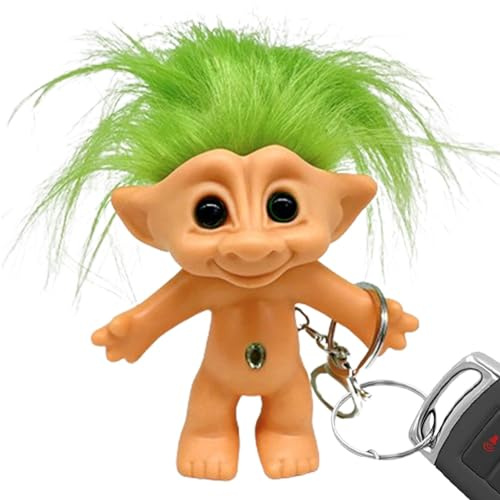 Schlüsselanhänger Niedlich, Troll-Puppen-Schlüsselanhänger - Good Luck Troll Dolls Schlüsselhalter,Crazy Color Hair Figur, süßer 10 cm großer Schlüsselanhänger, Schlüsselanhänger-Anhänger für Paare, K