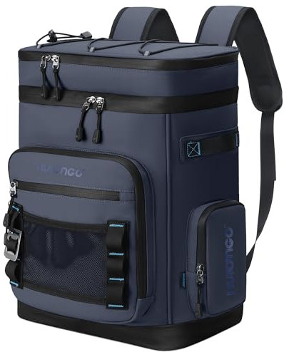 Hulongo 48Cans - Mochila térmica grande, a prueba de fugas, aislada, para hombres y mujeres, impermeable, 30 L, azul oscuro