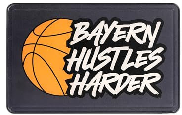 FC Bayern München Basketball I Brotzeitbrettchen I Bayern Hustles Harder| Grau