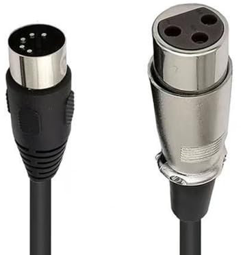 Hanprmeee 3 Pin XLR Female to 5 Pin XLR Male Audio Cable for Microphone DMX Stage Light Turnaround ，XLR3Fto XLR5M Adapter Cable (0.5M)