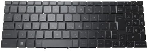 RTDPART Laptop Per-Key RGB Backlit Keyboard For MSI CreatorPro Z17 HX Studio-A13V A13VKT A13VJT Japanese JP Black Without Frame New (Single Zone Per-Key RGB backlight)