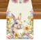 Aitsite Tischläufer Ostern, Kaninchen Osterei Tischdecke Ostern Tischläufer Frühling, Abwaschbare Tischdekoration Wasserabweisend Tischläufer Modern Party Dekoration (Kaninchen Osterei-B, 40×180cm)