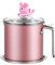 Contenedor de grasa de tocino con colador, colador de aceite de acero inoxidable de 1,6 L con tapa de vidrio a prueba de polvo, mango de fácil agarre y bandeja para cocinar o freír, rosa, 1,6 L