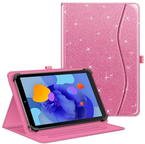 Fintie Tablet Universal Hülle für 11 Zoll DOOGEE U11/U11 Pro/Blackview Tab90 11/TABWEE W90 11/Whitedeer/HotLight/DOOGEE U10 10 Zoll, Multi-Winkel Hülle Universal für 9-11 Tablet, Glitzer Rosa