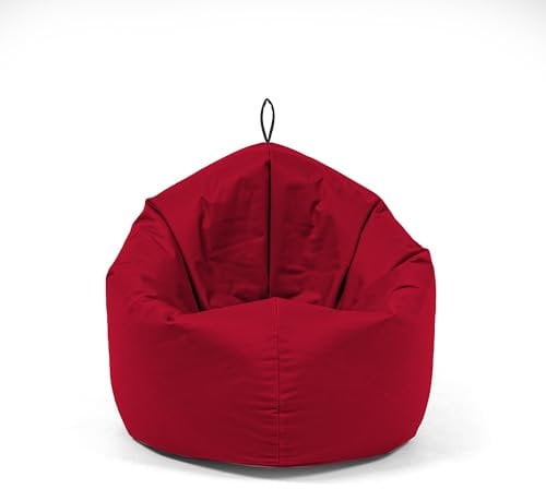 Nadimaideal Sitzsack 2 in1 Funktionen für Kinder, Teenager & Erwachsene | Indoor & Outdoor | Gaming Sitzsack -Komfortabler Beanbag | Füllung EPS Perlen (Rot, XXL Durchmesser 145 cm)