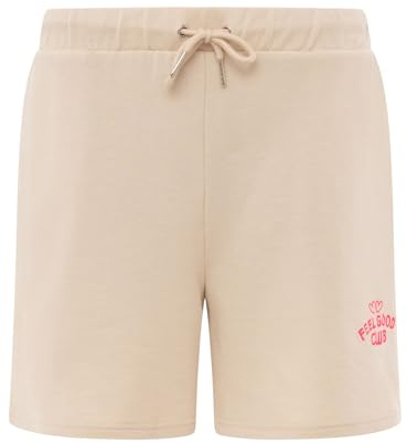 Zwillingsherz Feel Good Club Damen Kurze Sweathose mit Stickerei – Bequeme Baumwoll Shorts für Frauen – Lässige Jogginghose kurz für Freizeit Alltag Loungewear – Moderne Sommer Damenhose