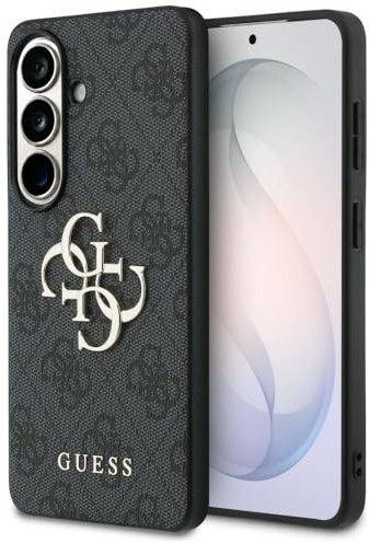 CG MOBILE Guess 4G Groß Metall Logo Hülle für Samsung Galaxy S26 Plus (Schwarz)