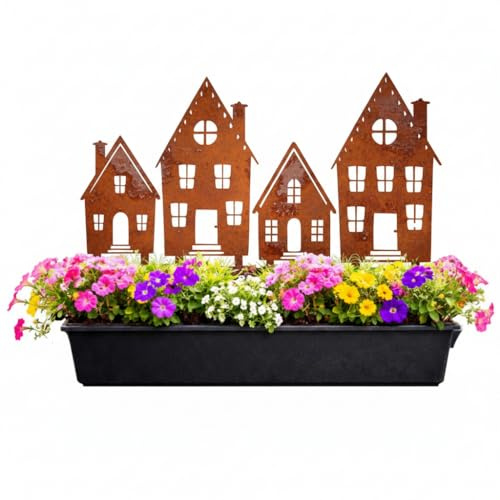 Anwicar Gartenstecker Gartendeko Rost 25x45x1,5 cm | Wetterfeste Gartendeko aus Metall für Garten, Balkon und Terrasse