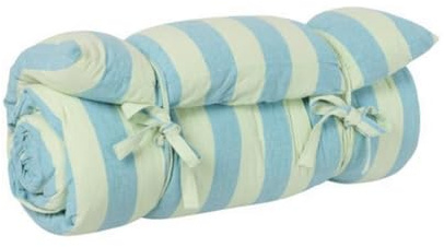 IB Laursen Matratze Linus m/hellgrünen und blauen Breiten Streifen B: 70 H: 8 L: 190