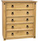 Vida Designs Corona Kommode 5 Schubladen massivem mexikanischem Kiefernholz Distressed gewachst