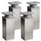 Sossai Design-Füße MFV1, 4er Set mit 40 x 40 mm Vierkantprofil, Höhe 80 mm, höhenverstellbar, Edelstahl gebürstet grau, für Kommoden, Schränke