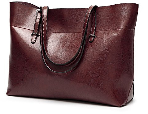 Womens Soft Leather Handbags Large Capacity Retro Vintage Top-Handle Casual Tote Shoulder Bags