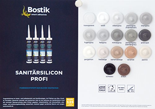 Bostik Sanitär Silicon PROFI, Inhalt: 300ml -verschiedenen Farben- (silbergrau)