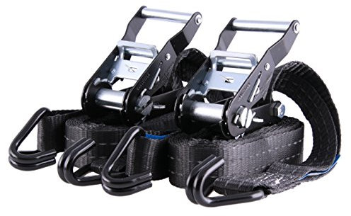 Sandax 2er-Set Spanngurte mit Ratsche, Haken & Reflektorstreifen, Zweiteilige Profi Zurrgurte belastbar bis 2000kg, 35mm breit, 4m (4 Meter) lang, Farbe Schwarz, Ratschenspanngurte/Ratschengurte