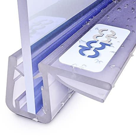 DQ-PP Duschdichtung 180cm – für 6mm - 8mm Glastür Stärke – UK28 – Wasserablaufprofil Wasserabweisprofil – Duschabdichtung Duschwand – Ersatzteile für Duschkabine – Transparent