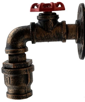 Lampada a sospensione in metallo rustico per tubi d'acqua, stile vintage industriale, a vapore punk (ottone)