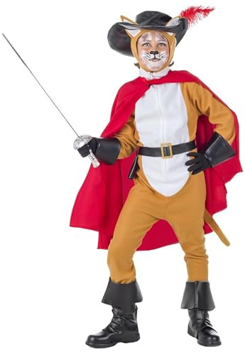 CAR Y GUS, S.L. Costume da Gatto con Gli Stivali Mantello per Bambini