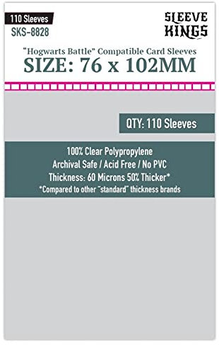 Sinoeem Premium Card Sleeves - Hogwarts Battle Large Sleeves (76mm x 102mm) - 110 Clear Plastic Sleeves