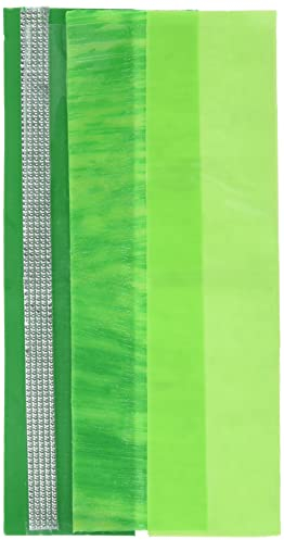 Pracht Creatives Hobby 7074-20035 Verzierwachsplatten Mix grün / silber, 3 halbe Wachsplatten, ca. 200 x 50 x 0,5 mm und ein Wachsstreifen, zum Modellieren und Verzieren von Kerzen