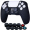 YoRHa Silikon Hülle Skin Case für PS5 Controller (Schwarz) x 1 mit Aufsätze Kappen x 10