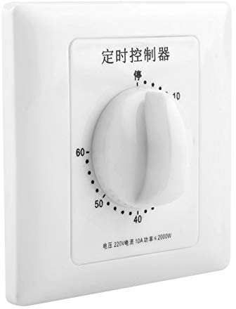 Intelligenter Timer-Schalter, AC 220V 50Hz 2000W 10A programmierbarer Wasserpumpen-Timer, mechanische Countdown-Schalterbuchse, Intelligente Zeitschaltersteuerung für den Innenbereich(60min)